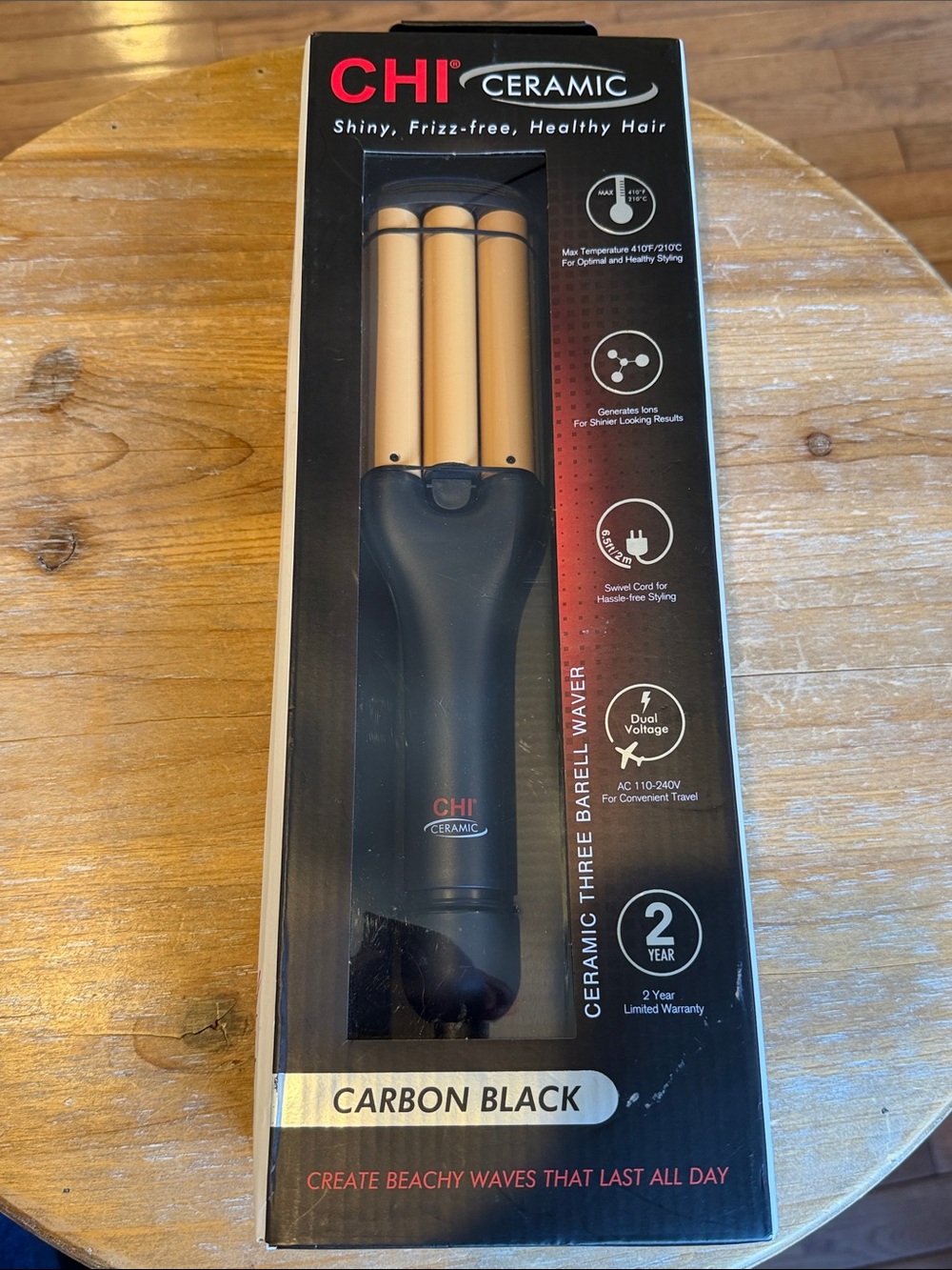 CHI Ceramic Three Barrel Waver - Carbon Black. New